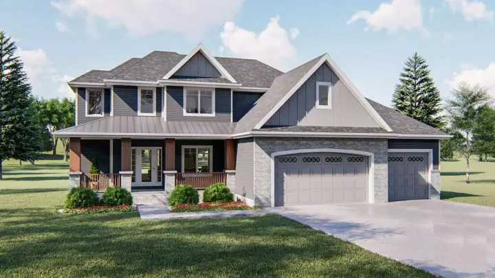Country house plans 52-123 - front exterior, 2,200 sq ft, 4 bed, 2 bath house plans | Monster House Plans