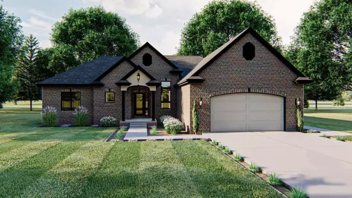Traditional house plans 52-143 - front exterior, 2,164 sq ft, 2 bed, 2 bath house plans | Monster House Plans