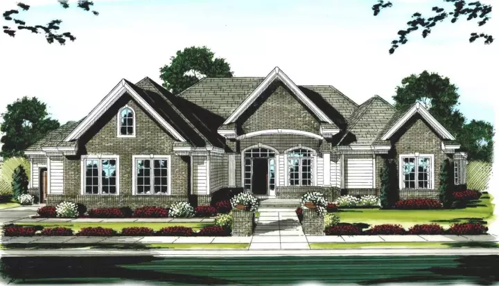 Traditional house plans 52-147 - front exterior, 2,494 sq ft, 2 bed, 2 bath house plans | Monster House Plans