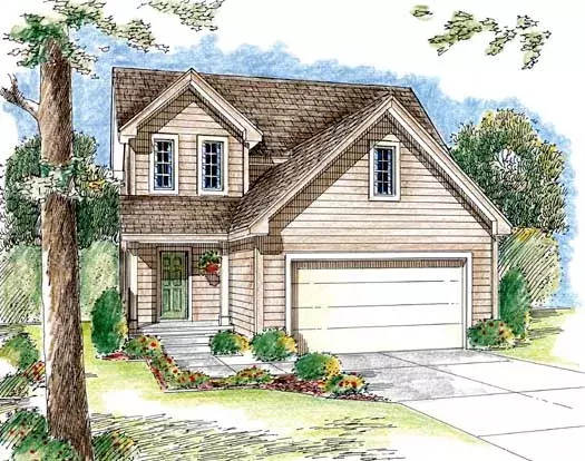 Traditional house plans 52-163 - front exterior, 1,589 sq ft, 3 bed, 2 bath house plans | Monster House Plans