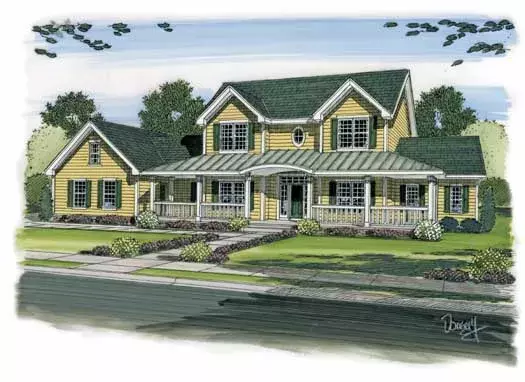 Country house plans 52-168 - front exterior, 3,142 sq ft, 4 bed, 3 bath house plans | Monster House Plans