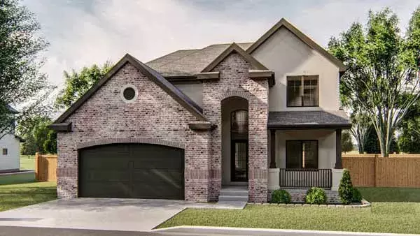 European house plans 52-169 - front exterior, 2,333 sq ft, 4 bed, 2 bath house plans | Monster House Plans
