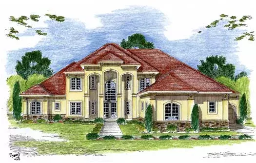 Mediterranean house plans 52-177 - front exterior, 4,212 sq ft, 3 bed, 3 bath house plans | Monster House Plans