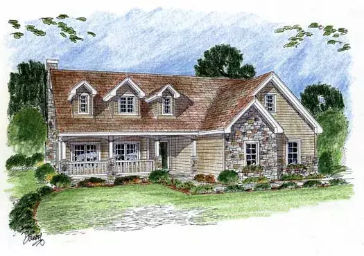 Country house plans 52-180 - front exterior, 2,614 sq ft, 2 bed, 2 bath house plans | Monster House Plans