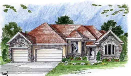 European house plans 52-181 - front exterior, 2,788 sq ft, 4 bed, 3 bath house plans | Monster House Plans
