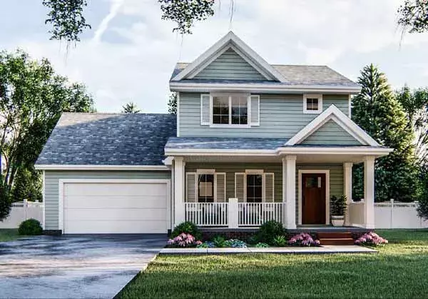 Country house plans 52-190 - front exterior, 1,492 sq ft, 3 bed, 2 bath house plans | Monster House Plans