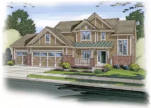 Traditional house plans 52-198 - front exterior, 2,869 sq ft, 4 bed, 3 bath house plans | Monster House Plans