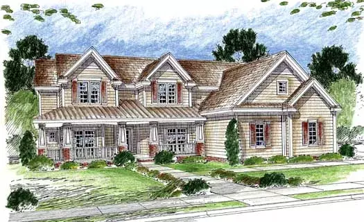 Traditional house plans 52-201 - front exterior, 3,427 sq ft, 4 bed, 4 bath house plans | Monster House Plans