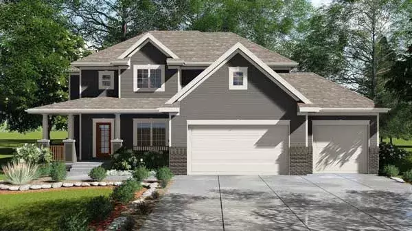 Country house plans 52-230 - front exterior, 2,580 sq ft, 4 bed, 2 bath house plans | Monster House Plans