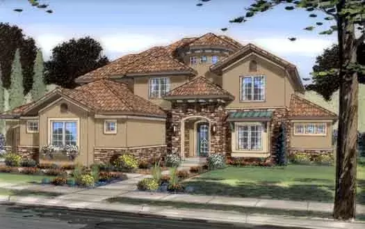 Tuscan house plans 52-240 - front exterior, 3,446 sq ft, 4 bed, 3 bath house plans | Monster House Plans