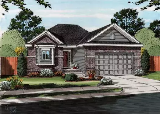 Traditional house plans 52-266 - front exterior, 1,260 sq ft, 2 bed, 2 bath house plans | Monster House Plans