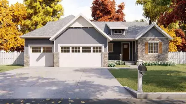 Traditional house plans 52-267 - front exterior, 2,161 sq ft, 3 bed, 2 bath house plans | Monster House Plans