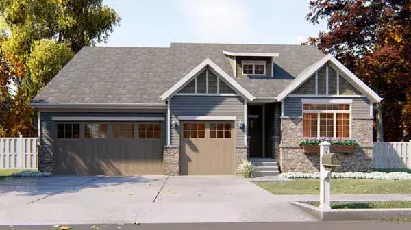 Bungalow house plans 52-269 - front exterior, 1,774 sq ft, 3 bed, 2 bath house plans | Monster House Plans