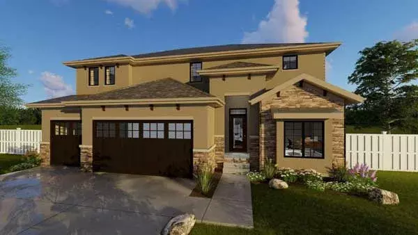 Tuscan house plans 52-272 - front exterior, 2,867 sq ft, 4 bed, 2 bath house plans | Monster House Plans