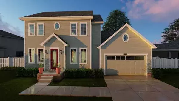 Colonial house plans 52-279 - front exterior, 1,998 sq ft, 3 bed, 2 bath house plans | Monster House Plans