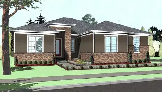Mediterranean house plans 52-281 - front exterior, 2,195 sq ft, 3 bed, 2 bath house plans | Monster House Plans