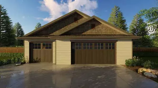 Craftsman house plans 52-287 - front exterior, 1,254 sq ft, 0 bed, 0 bath house plans | Monster House Plans