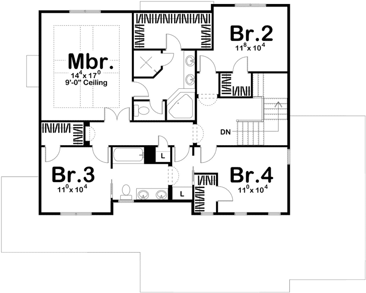 Upper/Second Floor Plan:52-288
