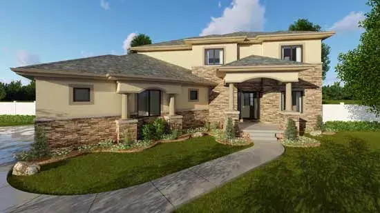 Mediterranean house plans 52-300 - front exterior, 2,502 sq ft, 4 bed, 3 bath house plans | Monster House Plans
