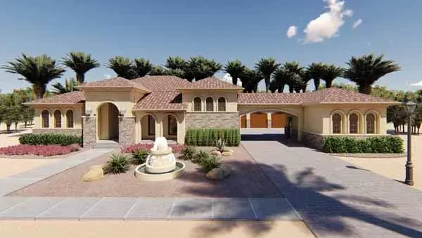 Mediterranean house plans 52-316 - front exterior, 2,676 sq ft, 3 bed, 3 bath house plans | Monster House Plans