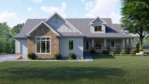 Modern Farmhouse house plans 52-317 - front exterior, 2,135 sq ft, 3 bed, 2 bath house plans | Monster House Plans