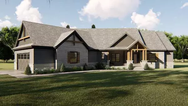 Craftsman house plans 52-352 - front exterior, 2,167 sq ft, 3 bed, 2 bath house plans | Monster House Plans