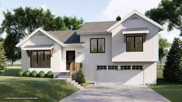 Modern Farmhouse house plans 52-354 - front exterior, 1,507 sq ft, 3 bed, 2 bath house plans | Monster House Plans