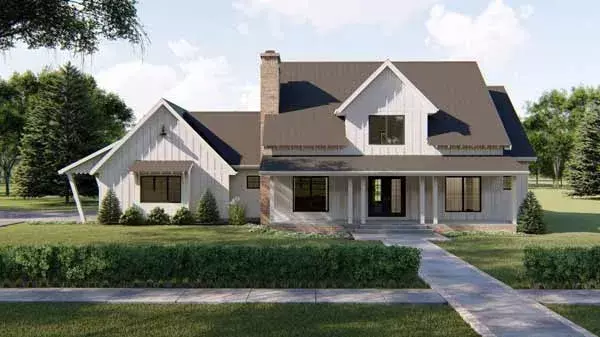 Modern Farmhouse house plans 52-362 - front exterior, 2,334 sq ft, 3 bed, 2 bath house plans | Monster House Plans