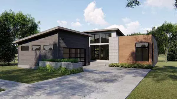 Modern house plans 52-364 - front exterior, 1,890 sq ft, 2 bed, 2 bath house plans | Monster House Plans