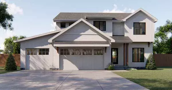 Modern Farmhouse house plans 52-369 - front exterior, 2,198 sq ft, 4 bed, 2 bath house plans | Monster House Plans