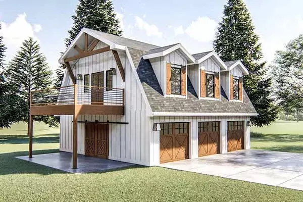 Ranch house plans 52-400 - front exterior, 774 sq ft, 1 bed, 1 bath house plans | Monster House Plans