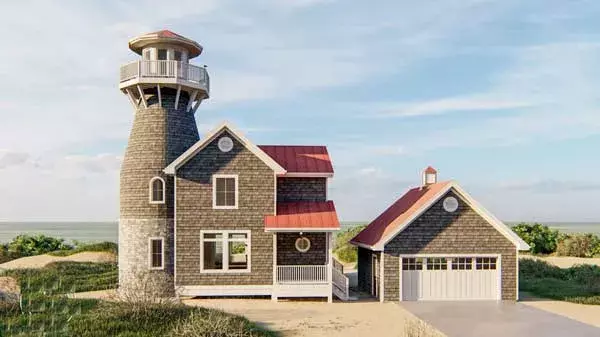 Coastal house plans 52-414 - front exterior, 1,924 sq ft, 3 bed, 2 bath house plans | Monster House Plans