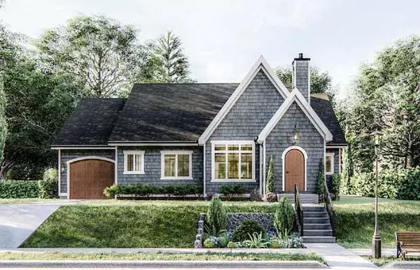 European house plans 52-424 - front exterior, 1,507 sq ft, 3 bed, 2 bath house plans | Monster House Plans