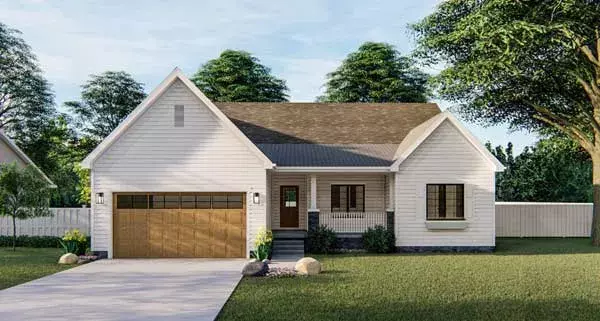 Traditional house plans 52-427 - front exterior, 1,877 sq ft, 3 bed, 2 bath house plans | Monster House Plans