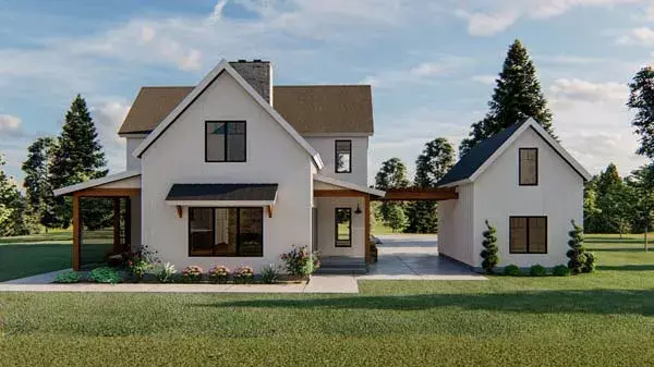 Modern Farmhouse house plans 52-437 - front exterior, 2,719 sq ft, 3 bed, 2 bath house plans | Monster House Plans