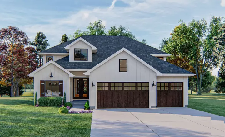 Traditional house plans 52-441 - front exterior, 3,394 sq ft, 5 bed, 3 bath house plans | Monster House Plans