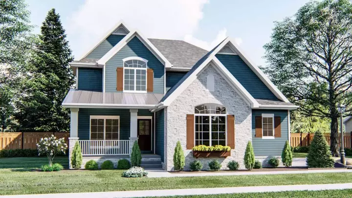 Traditional house plans 52-468 - front exterior, 3,208 sq ft, 4 bed, 3 bath house plans | Monster House Plans