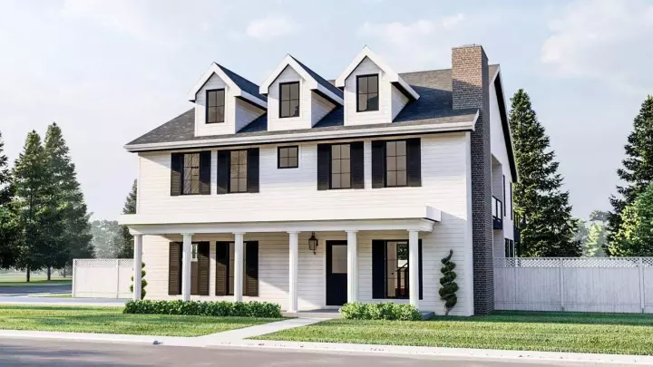 Southern house plans 52-485 - front exterior, 3,086 sq ft, 4 bed, 2 bath house plans | Monster House Plans