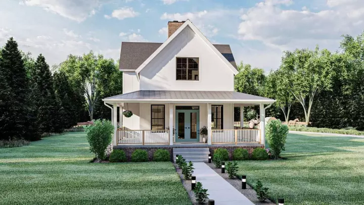 Country house plans 52-487 - front exterior, 2,627 sq ft, 3 bed, 2 bath house plans | Monster House Plans