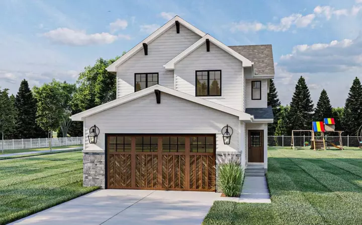 Traditional house plans 52-497 - front exterior, 1,566 sq ft, 3 bed, 2 bath house plans | Monster House Plans