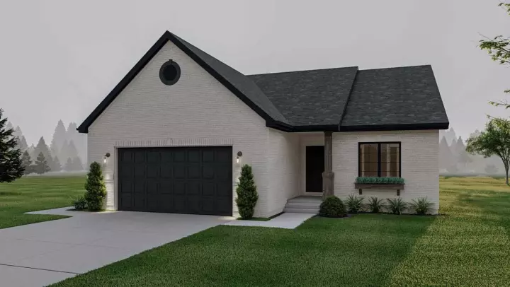 Traditional house plans 52-505 - front exterior, 1,412 sq ft, 3 bed, 2 bath house plans | Monster House Plans