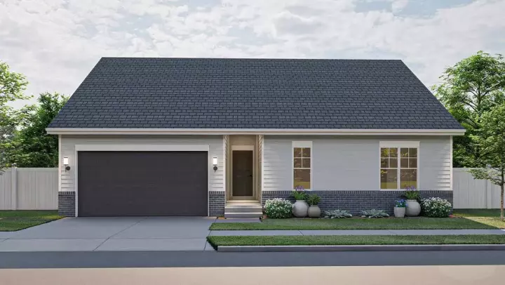 Traditional house plans 52-532 - front exterior, 1,353 sq ft, 3 bed, 2 bath house plans | Monster House Plans