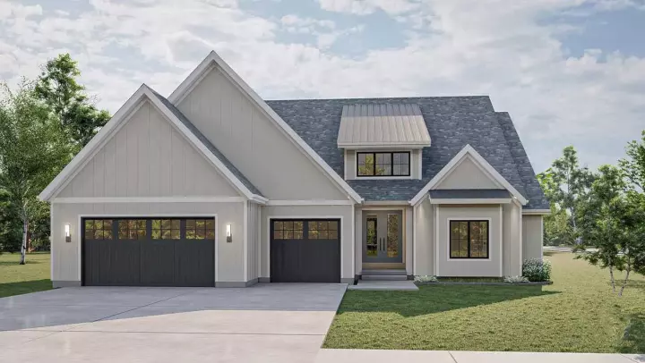 Modern Farmhouse house plans 52-533 - front exterior, 2,082 sq ft, 2 bed, 2 bath house plans | Monster House Plans
