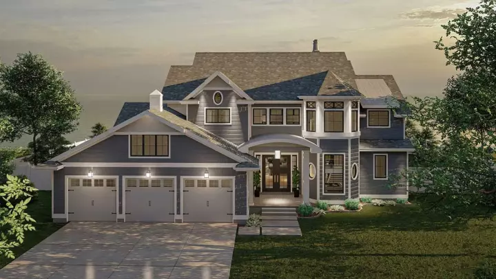 Cape Cod house plans 52-549 - front exterior, 3,370 sq ft, 4 bed, 3 bath house plans | Monster House Plans