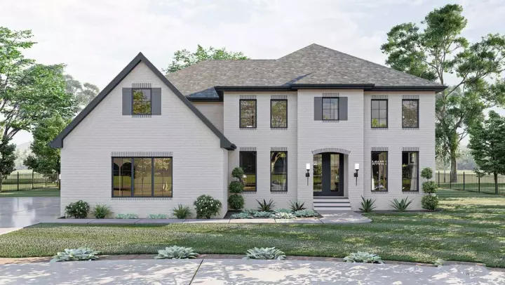 European house plans 52-557 - front exterior, 4,094 sq ft, 4 bed, 4 bath house plans | Monster House Plans
