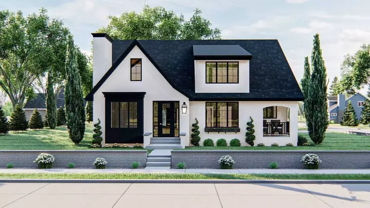 European house plans 52-571 - front exterior, 2,369 sq ft, 3 bed, 2 bath house plans | Monster House Plans