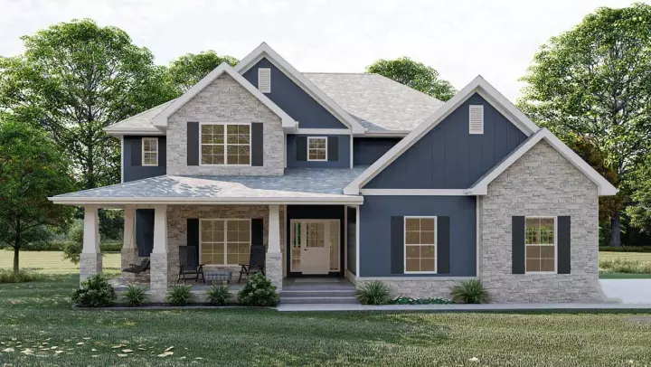 Country house plans 52-572 - front exterior, 2,990 sq ft, 4 bed, 3 bath house plans | Monster House Plans
