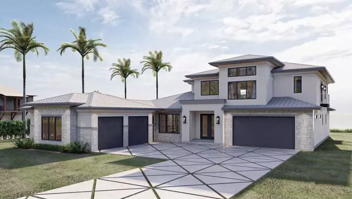 Mediterranean house plans 52-585 - front exterior, 3,392 sq ft, 4 bed, 3 bath house plans | Monster House Plans