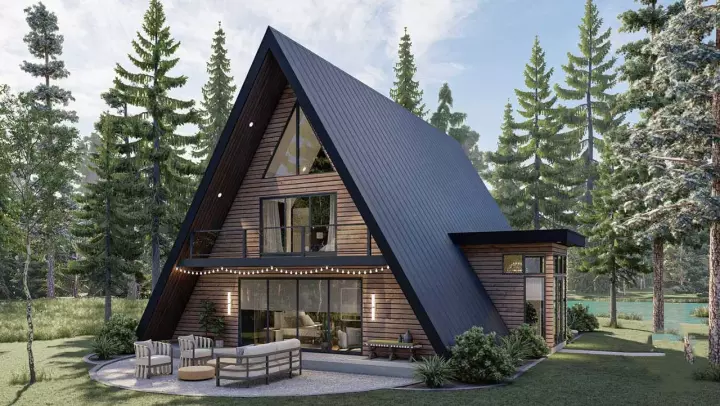 Contemporary house plans 52-586 - front exterior, 2,007 sq ft, 2 bed, 2 bath house plans | Monster House Plans