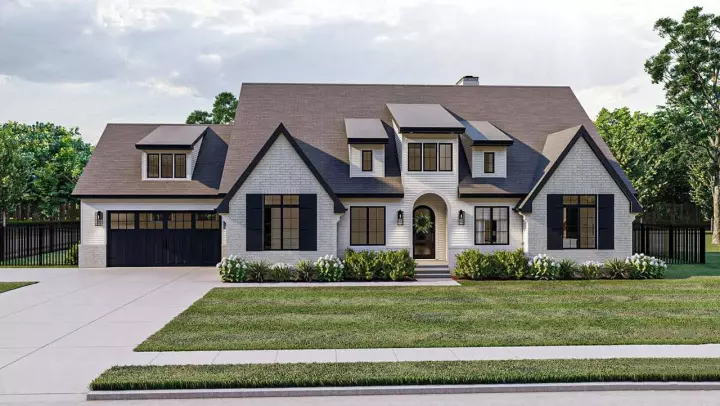 Cottage house plans 52-606 - front exterior, 3,058 sq ft, 3 bed, 2 bath house plans | Monster House Plans